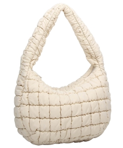 Puffy Quilted Nylon Shoulder bag NQ131 BRICK